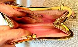 Super Rare New Vintage Christian Dior Gold/Pink Embroidered LE 0236 Saddle Bag