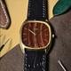 Super Rare SEIKO Quartz 7820-5000 Square Brown Sardonyx Stone Dial Watch Vintage