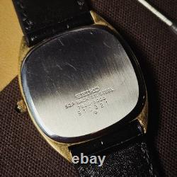 Super Rare SEIKO Quartz 7820-5000 Square Brown Sardonyx Stone Dial Watch Vintage