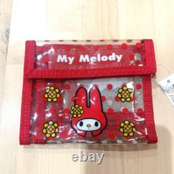 Super Rare! Sanrio My Melody 1998 Vintage Clear Wallet Zippered Pouch Mint