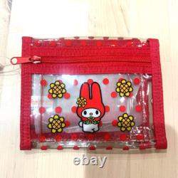 Super Rare! Sanrio My Melody 1998 Vintage Clear Wallet Zippered Pouch Mint