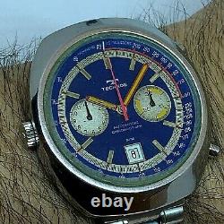 Super Rare Technos Montreal Manufactured By Heuer Automatic Chronograph Cal12