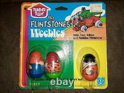 Super Rare The Flinstones Weebles 1970's On Card Romper Room Vintage Toy Awesome