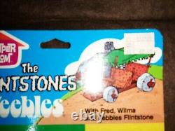 Super Rare The Flinstones Weebles 1970's On Card Romper Room Vintage Toy Awesome
