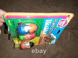 Super Rare The Flinstones Weebles 1970's On Card Romper Room Vintage Toy Awesome