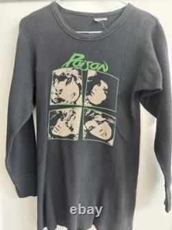 Super Rare Unique Vintage Poison Rock Thermal Long Sleeve Sz L Tall