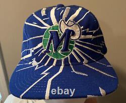 Super Rare VINTAGE Dallas Mavericks 90's Blue Starter Shockwave SnapBack Hat