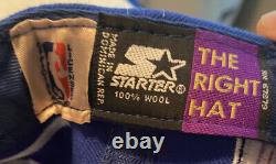 Super Rare VINTAGE Dallas Mavericks 90's Blue Starter Shockwave SnapBack Hat