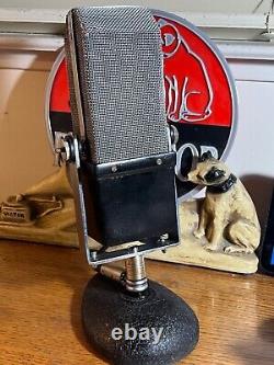 Super-Rare Vintage 1930's AMPERITE RIBBON Microphone, working great withdesk stand