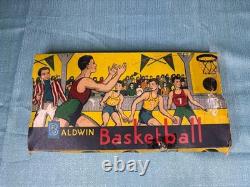Super Rare! Vintage 1930's Baldwin Basketball Game Tin Game with Box Complete Set