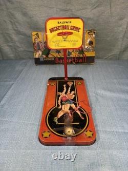 Super Rare! Vintage 1930's Baldwin Basketball Game Tin Game with Box Complete Set