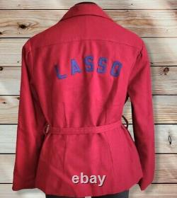 Super Rare! Vintage 1940s-50s Cranberry Wool WESTERN RODEO Jacket Coat XS M