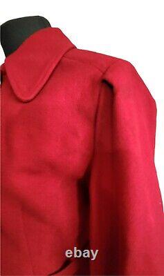 Super Rare! Vintage 1940s-50s Cranberry Wool WESTERN RODEO Jacket Coat XS M