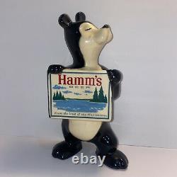 Super Rare Vintage 1950s Hamm's Beer Bear Red Wing Pottery Bank Blue Outline