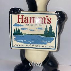 Super Rare Vintage 1950s Hamm's Beer Bear Red Wing Pottery Bank Blue Outline