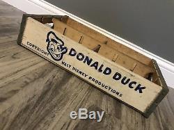 Super Rare Vintage 1953 Walt Disney Donald Duck Wood Soda Pop Crate Mint Shape