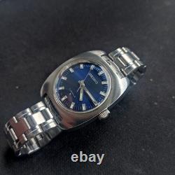 Super Rare Vintage 1960 Seiko Blue Dial 66b 6000 Movement 17 jewels Mens watch
