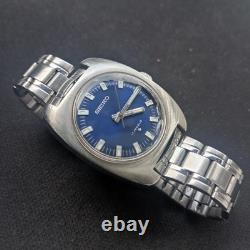 Super Rare Vintage 1960 Seiko Blue Dial 66b 6000 Movement 17 jewels Mens watch