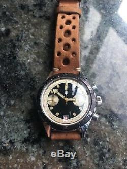Super Rare Vintage 1960s LIP Chronograph Glossy Panda Dial Rolex 6263 Valjoux
