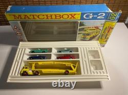 Super Rare! Vintage 1960s Matchbox G-2 Transporter Set Complete Open Box READ