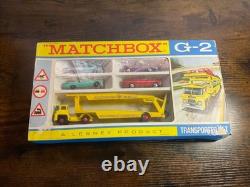 Super Rare! Vintage 1960s Matchbox G-2 Transporter Set Complete Open Box READ