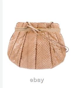 Super Rare Vintage 1970's/1980's Judith Leiber Tan Snakeskin Shoulder Bag EUC