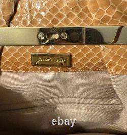 Super Rare Vintage 1970's/1980's Judith Leiber Tan Snakeskin Shoulder Bag EUC