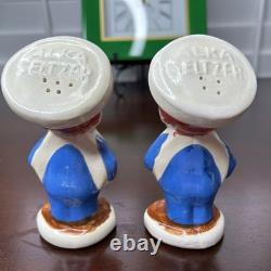 Super Rare Vintage 1970s SPEEDY Alka Seltzer Salt Pepper Shakers Ceramic