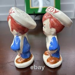 Super Rare Vintage 1970s SPEEDY Alka Seltzer Salt Pepper Shakers Ceramic