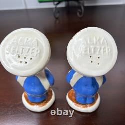 Super Rare Vintage 1970s SPEEDY Alka Seltzer Salt Pepper Shakers Ceramic