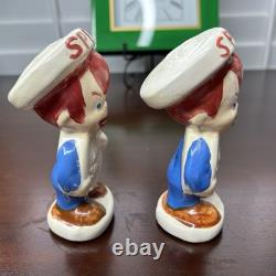 Super Rare Vintage 1970s SPEEDY Alka Seltzer Salt Pepper Shakers Ceramic