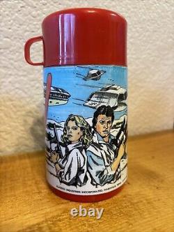 Super Rare Vintage 1984 Aladdin V Visitors Metal Lunchbox withThermos Red Alien