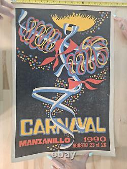 Super Rare Vintage 1990 Oriente Cuba Cuban Carnival Silkscreen Poster Art Arte