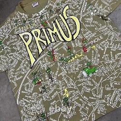 Super Rare Vintage 1992 AOP Primus Map T Shirt Single Stitch Size XL GRAIL