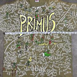 Super Rare Vintage 1992 AOP Primus Map T Shirt Single Stitch Size XL GRAIL