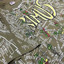 Super Rare Vintage 1992 AOP Primus Map T Shirt Single Stitch Size XL GRAIL