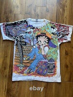 Super Rare Vintage 1993 Betty Boop AOP Graphic Tee Shirtboop There It Is