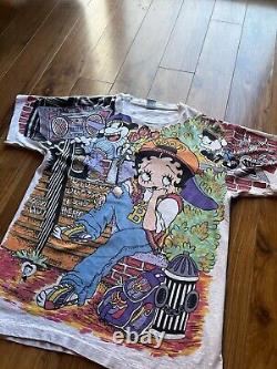 Super Rare Vintage 1993 Betty Boop AOP Graphic Tee Shirtboop There It Is