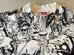 Super Rare Vintage 1993 Spider-Man All Over Embroidered Shirt Marvel Comics