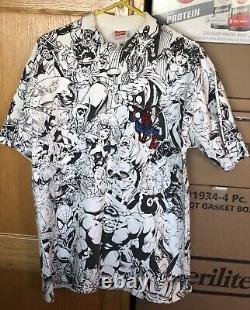 Super Rare Vintage 1993 Spider-Man All Over Embroidered Shirt Marvel Comics