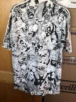 Super Rare Vintage 1993 Spider-Man All Over Embroidered Shirt Marvel Comics