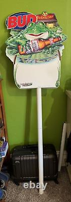 Super Rare Vintage 1995 Original Add Budweiser Beer Frog Motion Sign Works