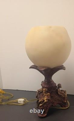 Super Rare Vintage 2002 Oreke Reading Monkeys Library Lamp-Orig Cord/Moon Globe