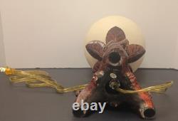 Super Rare Vintage 2002 Oreke Reading Monkeys Library Lamp-Orig Cord/Moon Globe