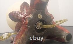 Super Rare Vintage 2002 Oreke Reading Monkeys Library Lamp-Orig Cord/Moon Globe