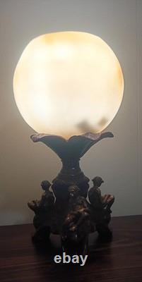 Super Rare Vintage 2002 Oreke Reading Monkeys Library Lamp-Orig Cord/Moon Globe