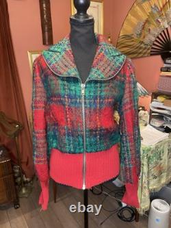 Super Rare Vintage 2003 y2k Sul Yun Hyoung Korean Designer plaid knitted jacket