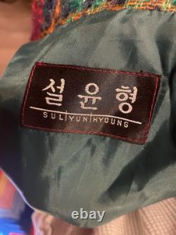 Super Rare Vintage 2003 y2k Sul Yun Hyoung Korean Designer plaid knitted jacket