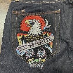 Super Rare Vintage 2007 Baggy Ed Hardy Rhinestones Pants Sz 40