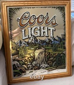 Super Rare Vintage 25 X 21 Coors Sign Light Beer Mirror Waterfall 1997
